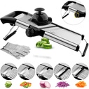 VEKAYA Mandoline Slicer, Mandoline Slicer for Kitchen, Adjustable Mandolin, Stainless Steel Mandoline, Vegetable Slicer, Potato, Onion, Cucumber, Tomato, Veggie Slicer with Cut-Resistant Gloves
