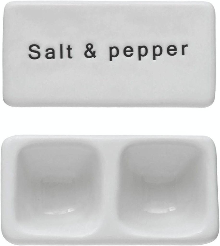 Small Stoneware Salt & Pepper Pinch Pot, White