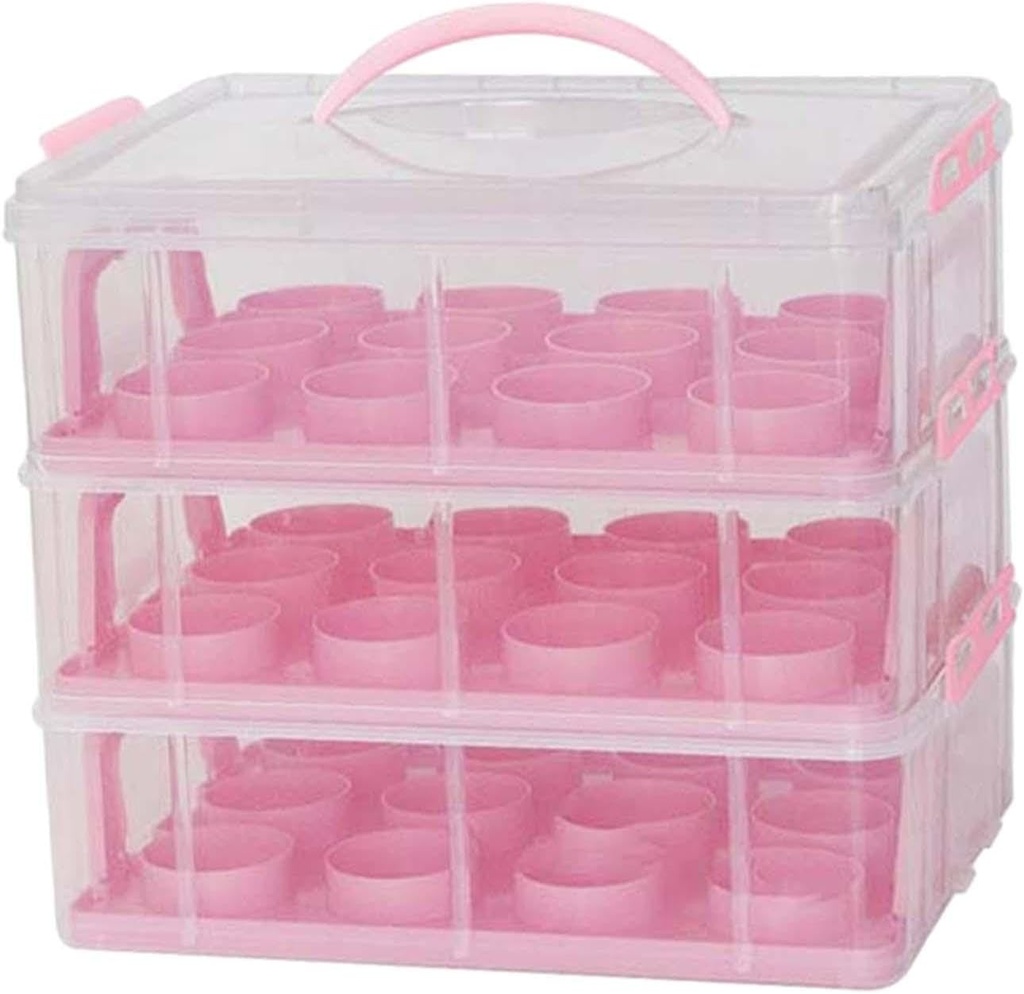 Cupcake Carrier Cupcake Keeper Reusable Cupcake Box Cupcake Storage Container Cupcake Holder for Baked Treats Cheesecakes, Pink