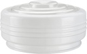 Aspen Creative 25014-60-1, White and Clear Glass Drum Shade for Hallways, Closets, Kitchen and Bathroom, Size: 8-1/2" D x 4" H