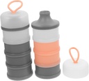 ABOOFAN 2pcs Food Dispenser Silicone Milk Powder Containers Sealed Travel Formula Storage Box Separate Layers