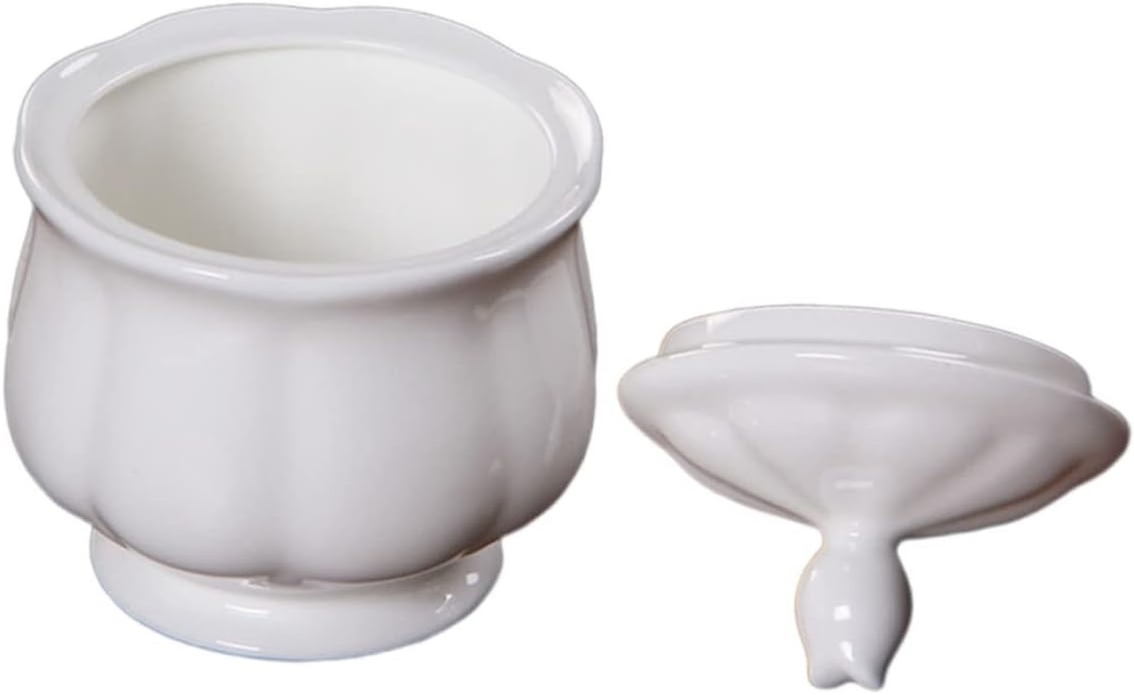 Zerodeko Quality Ceramic Sugar Bowl for Office Dish Multipurpose Jar for Candy Salt Chili