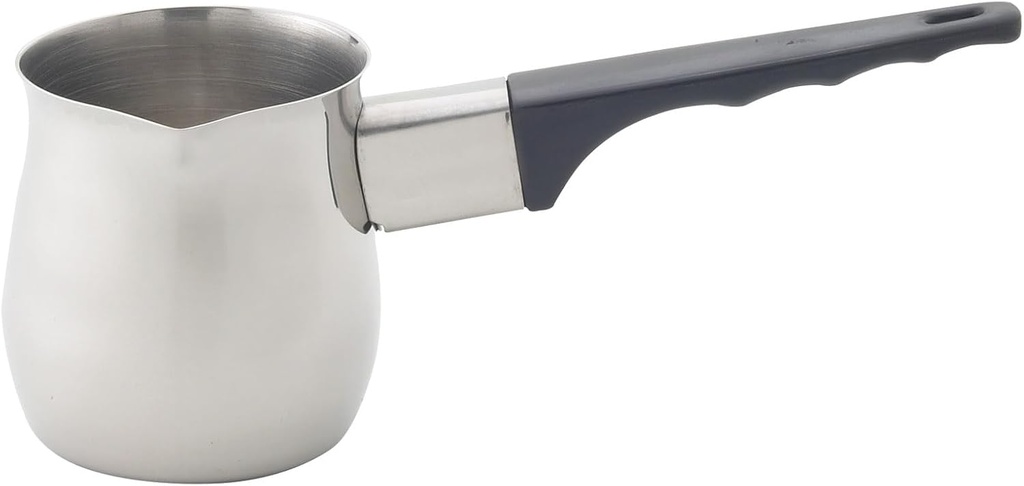 Fino Stainless Steel Turkish Coffee Pot - Professional 18/8 Warmer for Stovetop Coffee, Milk, Tea, Hot Chocolate - Delicious Daily Beverages - 6-Ounce