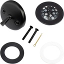 Matte Black Trip Lever Tub Trim Kit Set with Trip Lever Overflow Face Plate, No putty Gasket,Trip Lever Bathtub Drain with Strainer, Overflow and Matching Screws, No putty installation By Artiwell