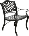 Oakland Living Ornate Traditional Outdoor Cast Aluminum Black Patio Dining Chair