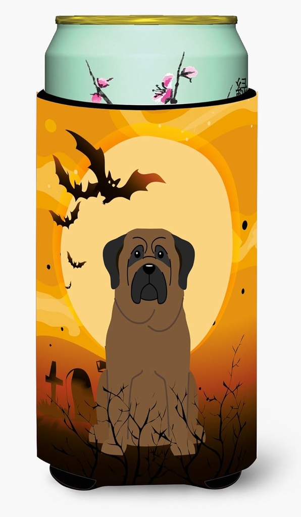 Caroline's Treasures BB4350TBC Halloween Bullmastiff Tall Boy Hugger Can Cooler Sleeve Hugger Machine Washable Drink Sleeve Hugger Collapsible Insulator Beverage Insulated Holder