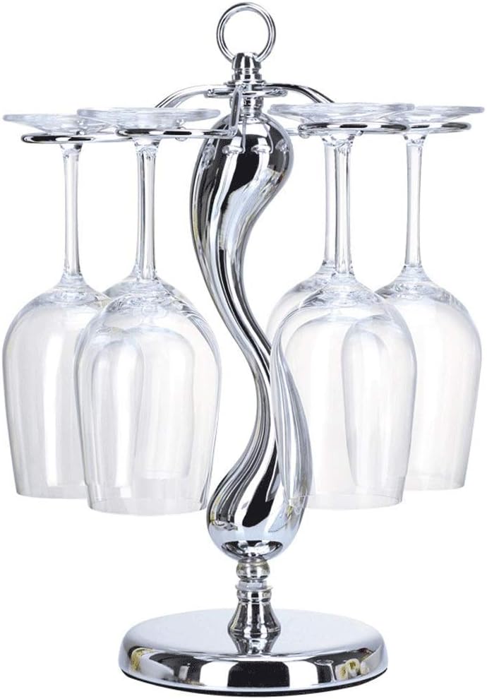 Hanging Wine Glass Holder Bar Wine Cellar Basement Cabinet Pantry 6 Hook Design Tabletop Stemware Rack Wine Glass Storage Holder Stand Air Drying Rack Perfect for Bar Restaurant