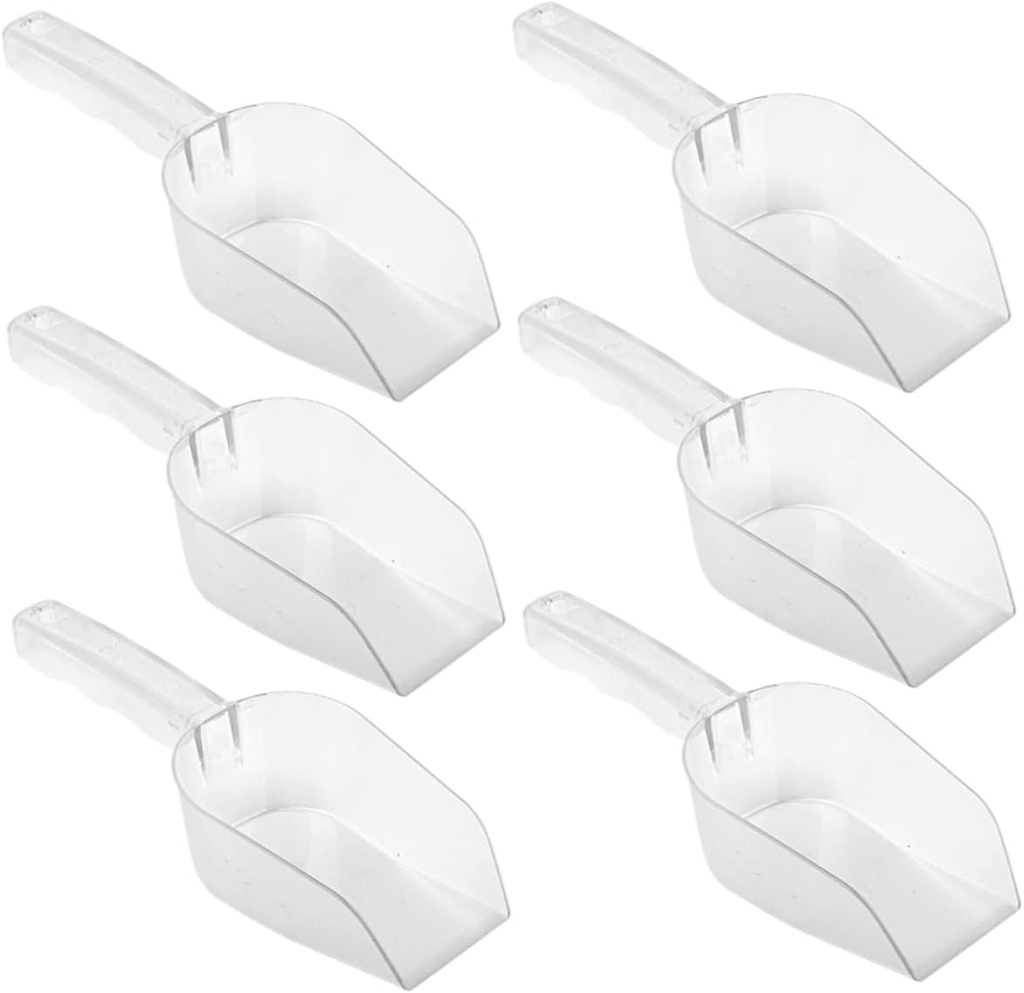 Garneck 6pcs Ice Cube Scoop Multi-use Food Scoop Plastic Shovel for Ice Bucket Commercial for Freezer
