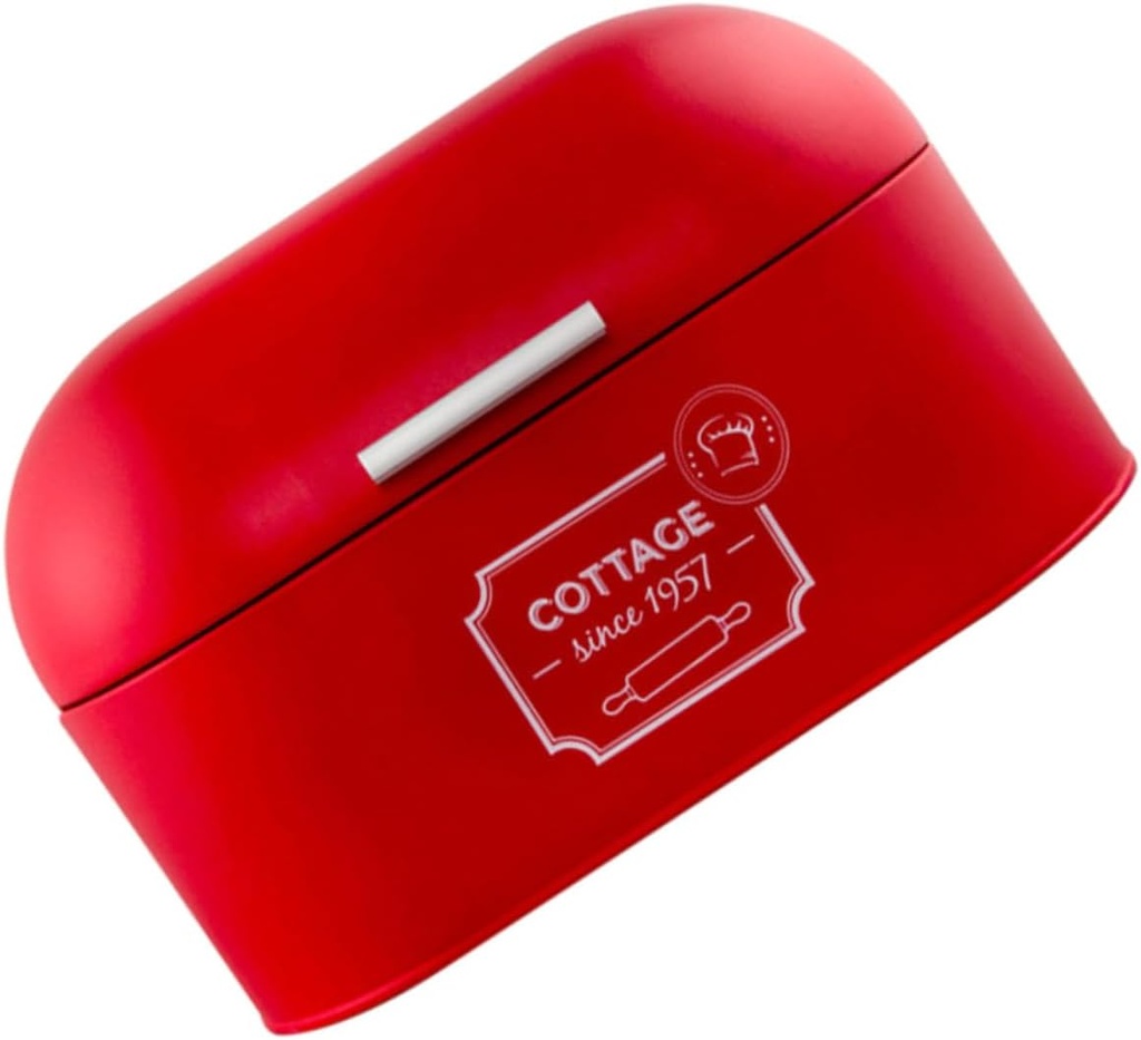 BESTYASH Red Metal Bread Box for Kitchen Countertop Compact Resistant Bread Bin with Metal Construction Portable Storage Container Space Saving Organizer for Home Use
