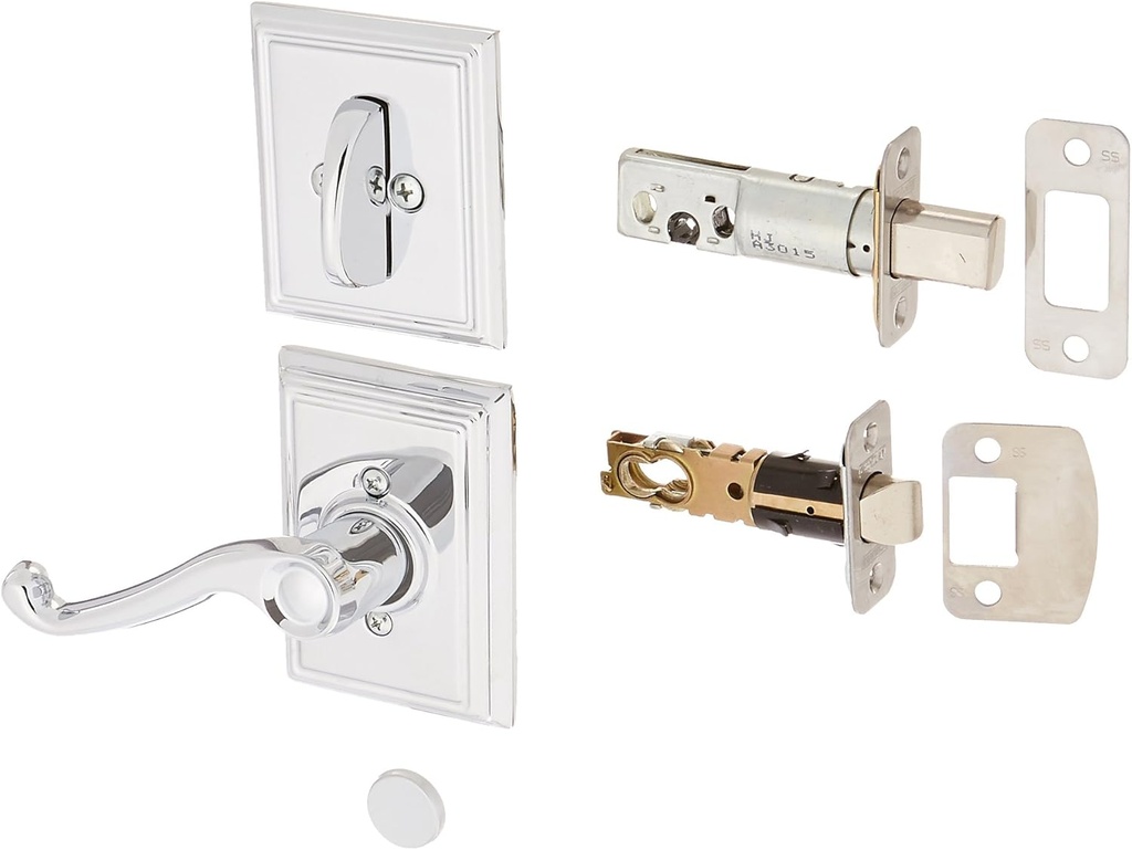 Schlage Lock Company F59FLA625ADDLH Interior Pack Flair Left Handed Interior Pack Lever Set with Single Cylinder Deadbolt and Decorative Addison Rose (Interior Half Only)