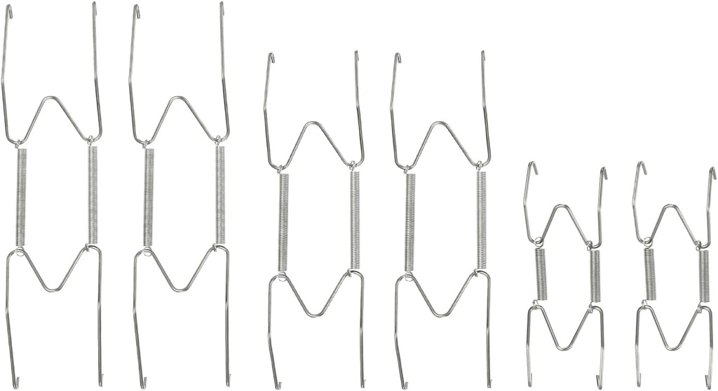 uxcell 6pcs Plate Hangers Decorative Wall Plate Hangers Plate Holders Wall Hooks for Decorative Plates 4 Inch/6 Inch/8 Inch,Silver