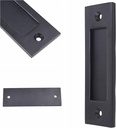 Eco-Fused 1x Sliding Barn Door Finger Pull (Black) with Self Tapping Screws - 6-Inch Solid Steel Flat Bottom Handle - Easy to Install - Ideal for Sliding Doors, Closets, Sheds, Garages