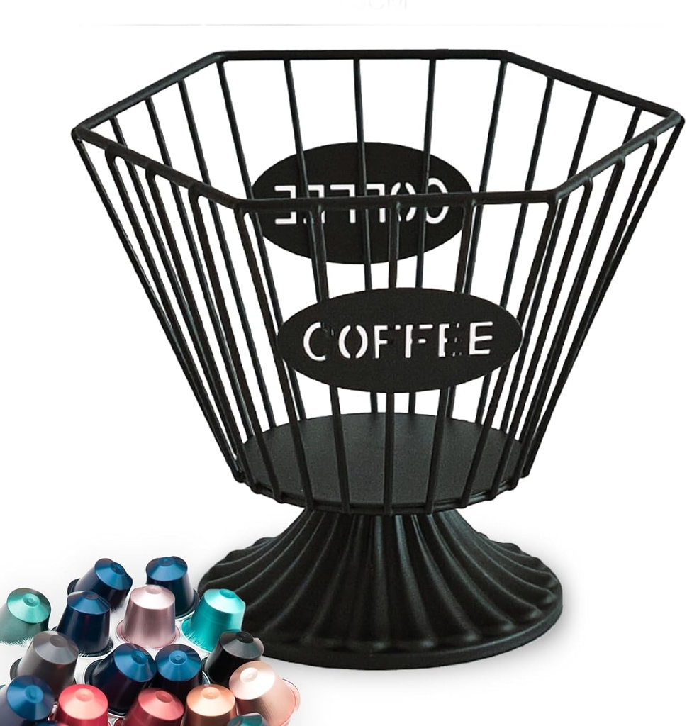 Coffee Pod Holder, Large Countertop Organizer Basket for Coffee Bar Accessories & Capsules