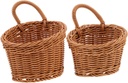 Luxshiny 2pcs Wall Hanging Baskets for Onion Ginger and Garlic Storage Woven Vegetable Baskets Kitchen Organizer Wall Mounted Flower for Small Spaces