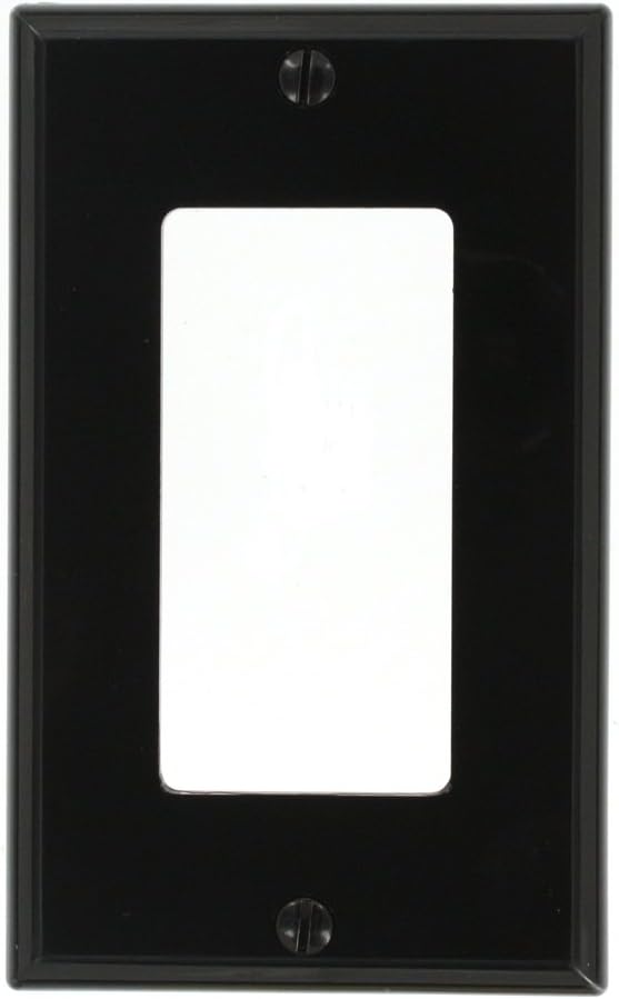 Leviton 80401-NE 1-Gang Decora/GFCI Device Wallplate, Standard Size, Thermoplastic Nylon, Device Mount, Black