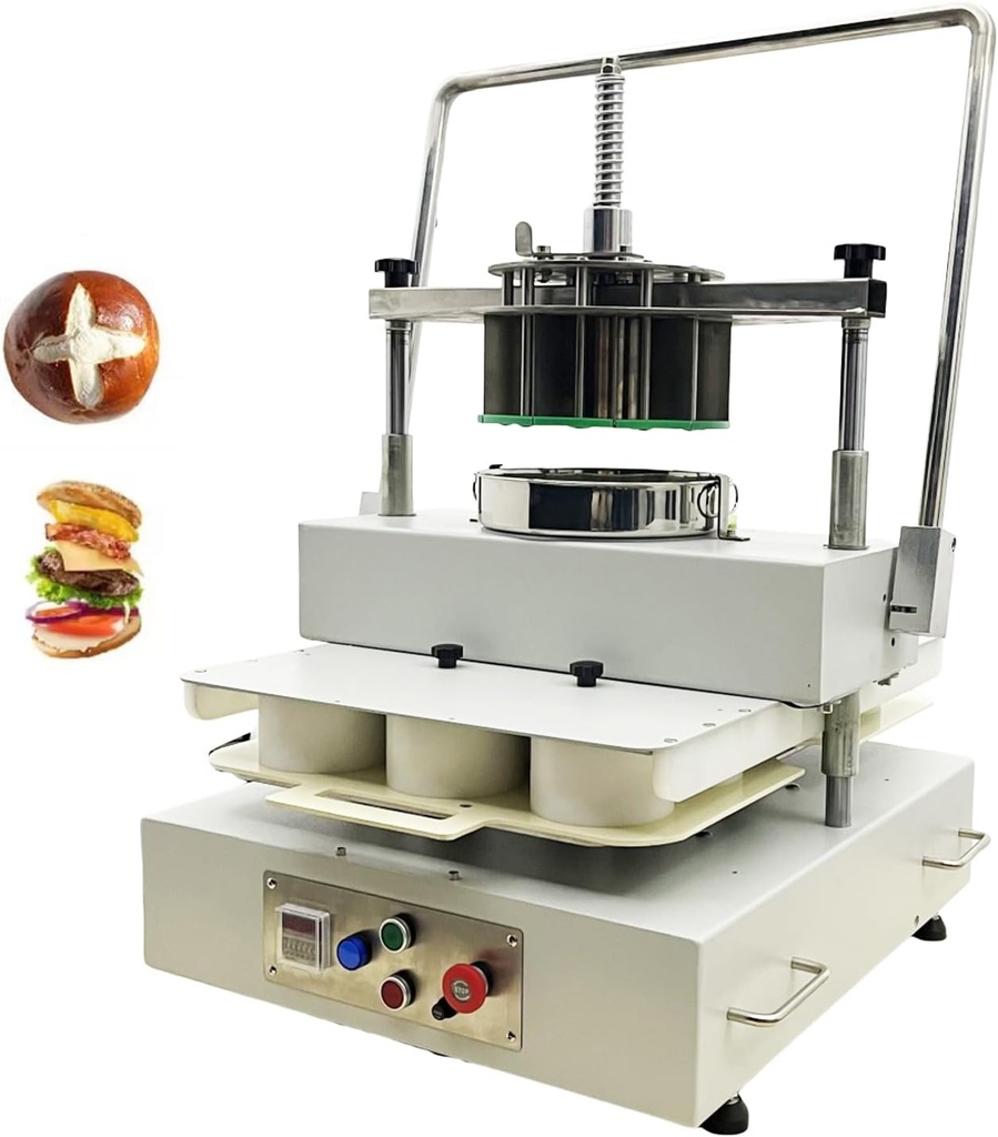 Dough Divider Rounder Machine 14pcs Semi-Automatic Dough Cutter Rounder 3.5oz-6.3oz Dough Ball Forming Rouding Making Machine for Bread Bakery Hamburger 110V