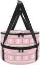 Pink Casserole Carrier Deep Storage Round Pie Carrier Insulated Tulips Keep Food Warm Bag Easy Cleaning Bunny Cake Carrier Casserole Dish Carrying Case for Potluck Parties Picnic