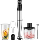 Immersion Blender Handheld 5 IN 1 Set 1100W, Hand Blenders Hand Mixer with Whisk, Chopper, Beaker, Egg Beaters, Stainless Steel Scratch Resistant