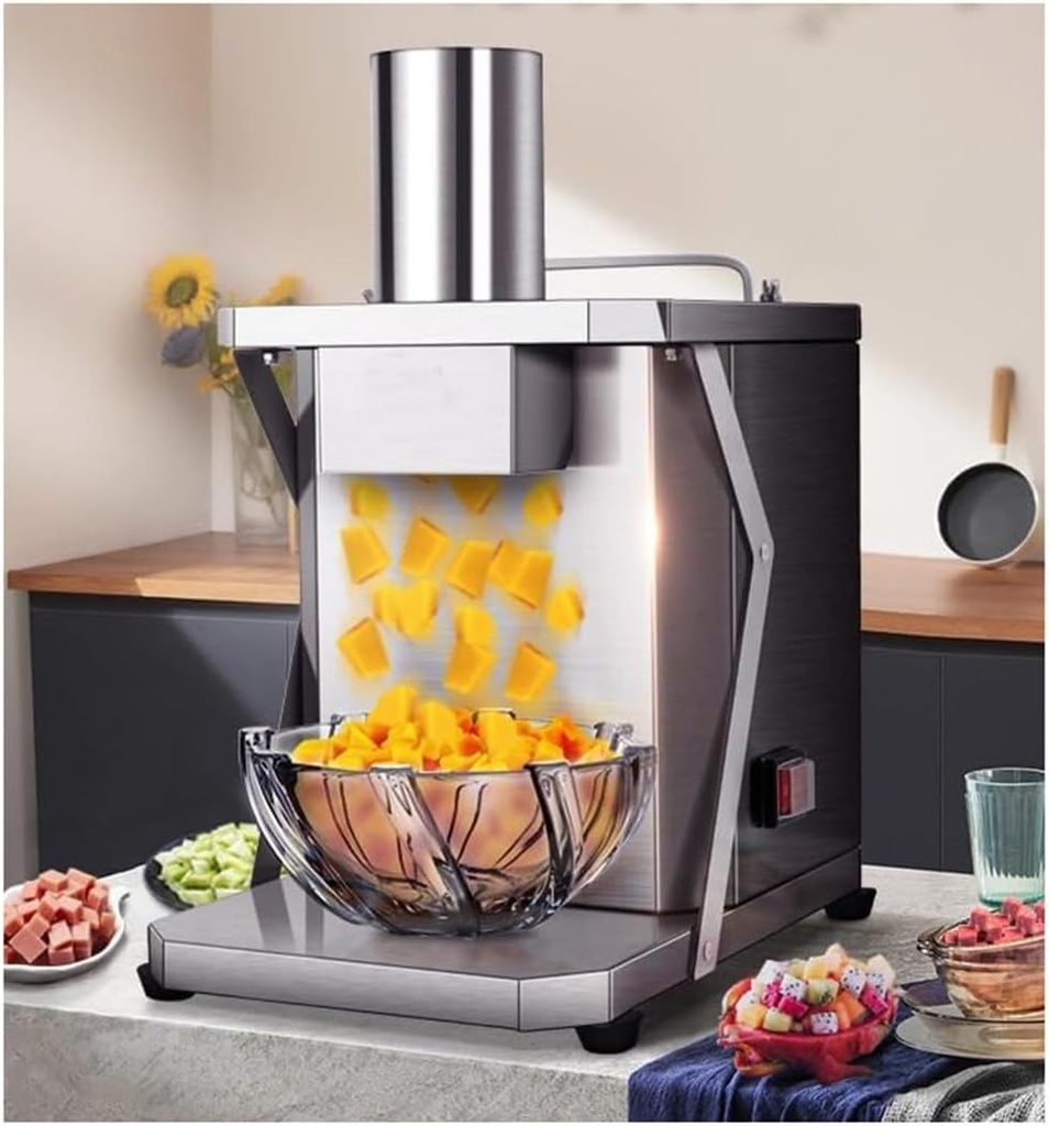 200W Vegetable Chopper Dicer Shredder, Food Processor Fruit Cutting Machine, Commercial Vegetable Chopper Dicer Shredder for Hotel Restaurant