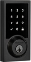 Kwikset 916 Keyless Entry Touchscreen SmartCode Electronic Deadbolt Smart Lock Featuring SmartKey Security and ZigBee 3.0 Technology in Contemporary Matte Black, Zigbee Hub Sold Separately