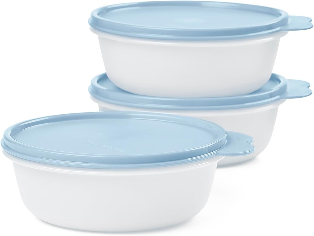 Tupperware Modular 2.5 Cup 3-Bowl Food Storage Set With Lids, Dishwasher Safe and BPA Free (3 Containers, 3 Lids)