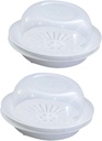 2x Microwave Steamers Microwave Bowls with Lids High Temperature Resistant Heating Bun Steamers Steam Racks Food Steamers