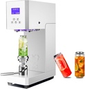 Commercial Drink Sealing Machine,Tin Can Seamer Machine,Automatic Can Sealing Machine,Height Adjustable,4-6 Seconds/Time,for 55mm Aluminum Caps,for Soda and Plastic Cans,White