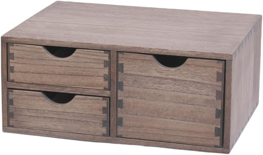 Coffee Pods Storage Drawer Holder for Capsules - Multi Functional Desk Organizer Drawers For K cups Coffee Maker Brew - Kitchen Mini Wooden Box Chest Sideboard Counter Organization CF2D3C Dark