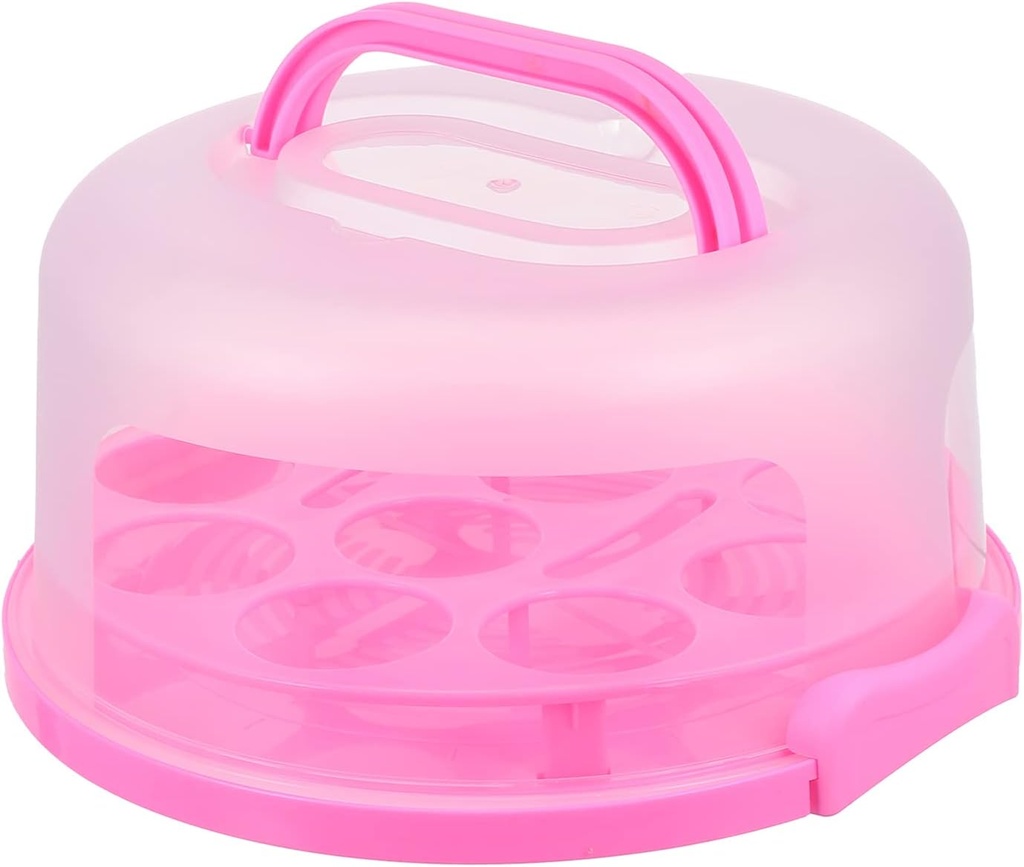 DOITOOL 1pc Portable Cake Box Sealing Buckle Reusable Cupcake Container for Fresh Keeping Easy to Clean Transparent Design for Organizing Desserts and Baking Supplies