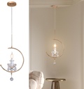 Modern Pendant Lights Kitchen Island : K9 Crystal Candle Pendant Light Fixture - 1 E12 Bulb Vintage Lighting Chandeliers for Dining Room Bathroom Bedroom Living Room Entryway
