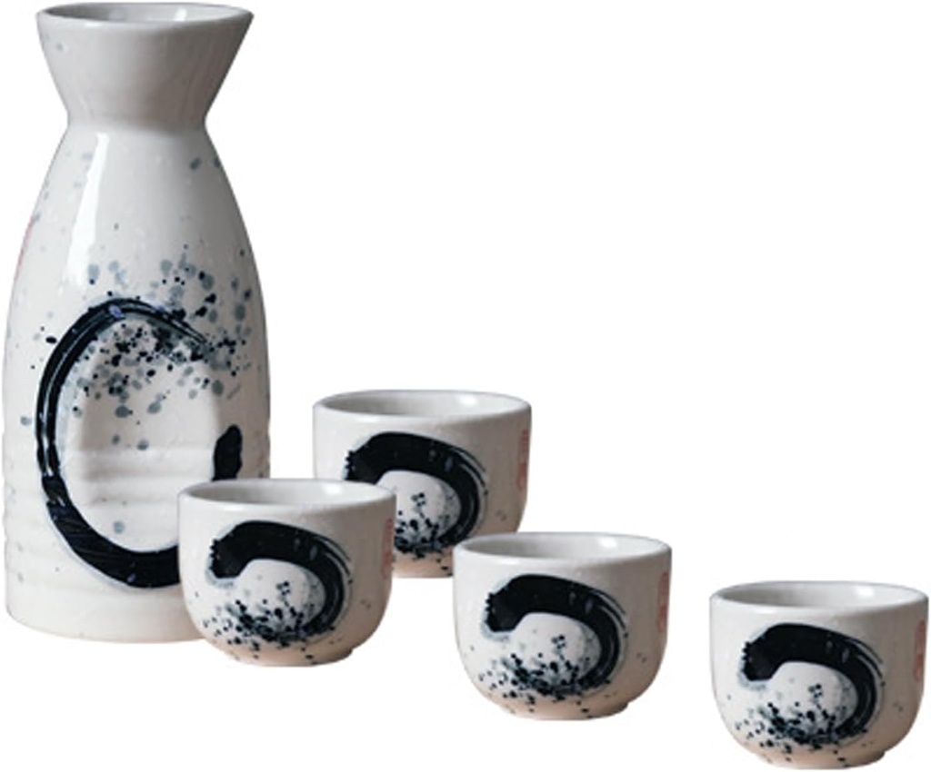 RSBFER Sake Set Japanese Sake Pot Set Traditional Sake Cup Hand Painted Design Porcelain Pottery Ceramic Crafts Wine Glasses Home Decor,C
