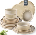 AmorArc Ceramic Dinnerware Sets, Handmade Reactive Glaze Stoneware Plates and Bowls Sets,Highly Chip and Crack Resistant | Dishwasher & Microwave Safe Dishes Set, Service for 8 (24pc)