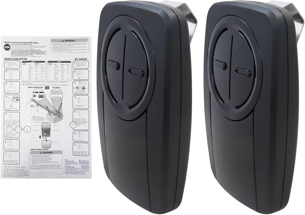 Homesweet for Chamberlain Remote KLIK5U-BK2 - Replacement for Multiple Brand Garage Door Openers