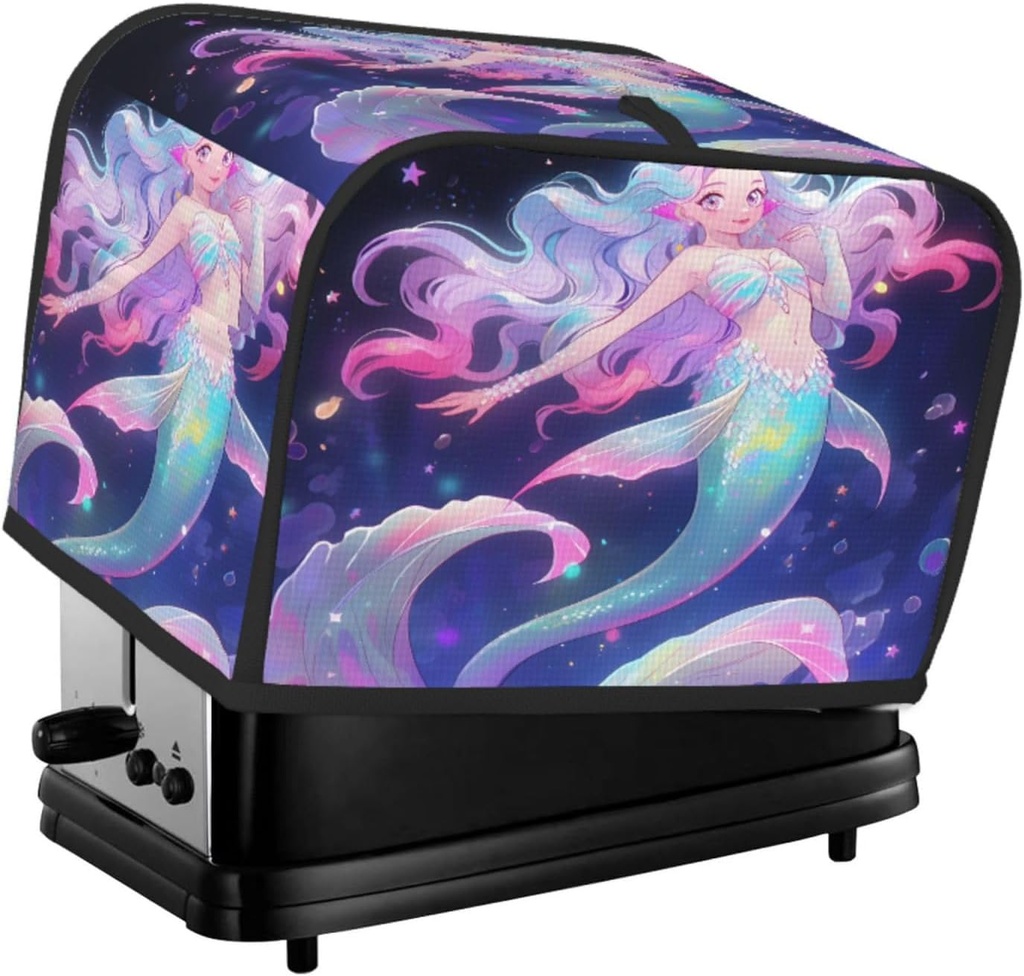 Toaster Cover 2 Slice Fantasy Sea Mermaid Toaster Cover Waterproof Kitchen Small Appliance Covers Microwave Oven Dust-Proof Bread Cover, Women Gift