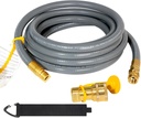 25FT 1/2" Quick Coupling Natural Gas Hose, Natural Gas Switching Kit for BBQs, Grills, Pizzas, Deck Heaters and Low Pressure Equipment