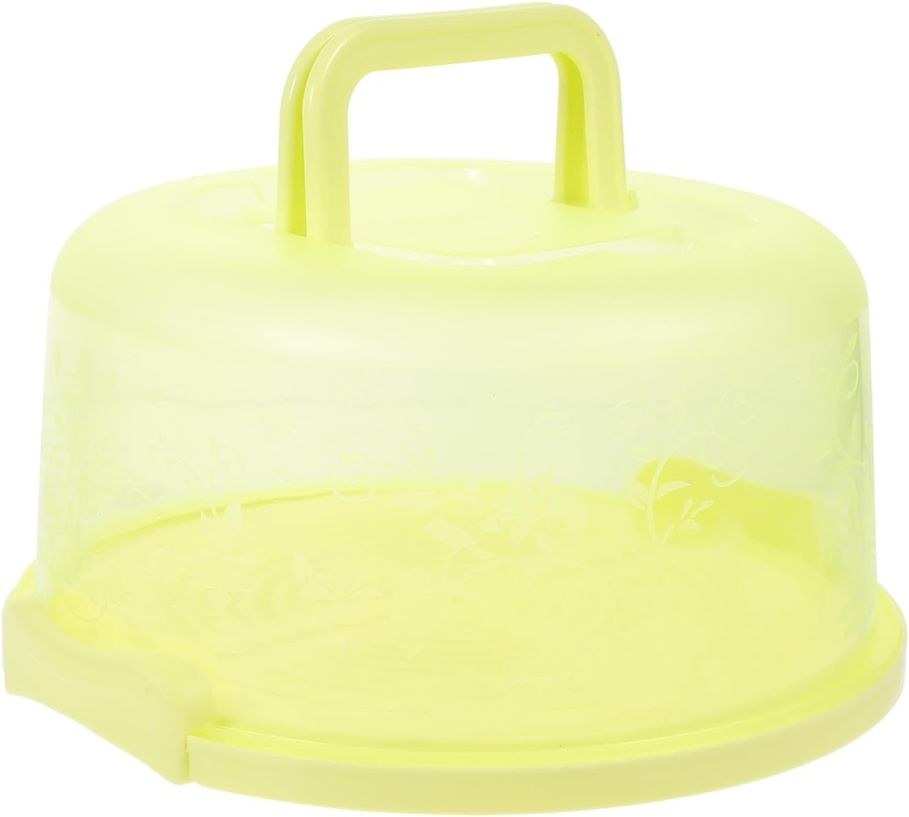 VICASKY Portable Cake Carrier Box with Handle Transparent Green Plastic Cake Keeper for Birthday Outdoor Parties and Camping Easy to Clean and Transport Container