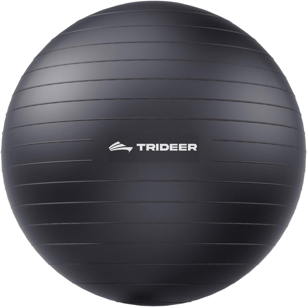 Trideer Exercise Ball for Yoga, Pilates & Fitness – Stability Ball Equipment for Home Gym & Office Chair, Core & Balance Training Accessories, Physical Therapy Equipment, Quick Pump Included, 5 Sizes