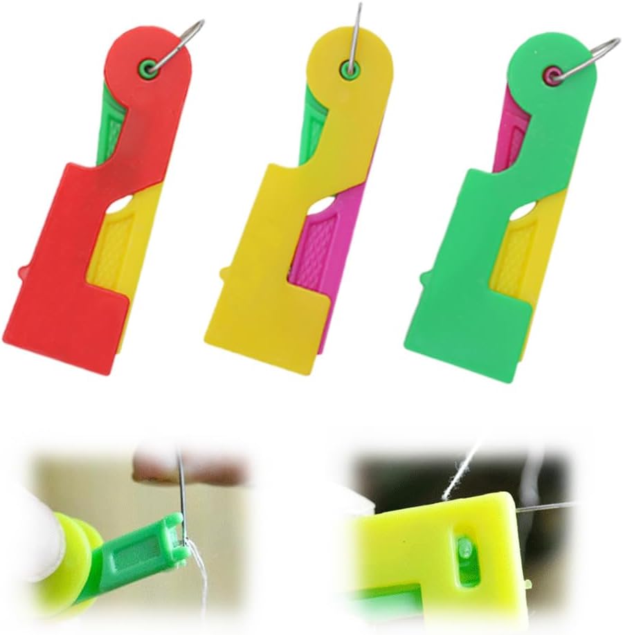 Automatic Needle Threader,New Sewing Machine Needle Threader,Sewing Needle Threaders,Plastic Needle Threaders,Automatic Needle Threading Device (3 PCS)
