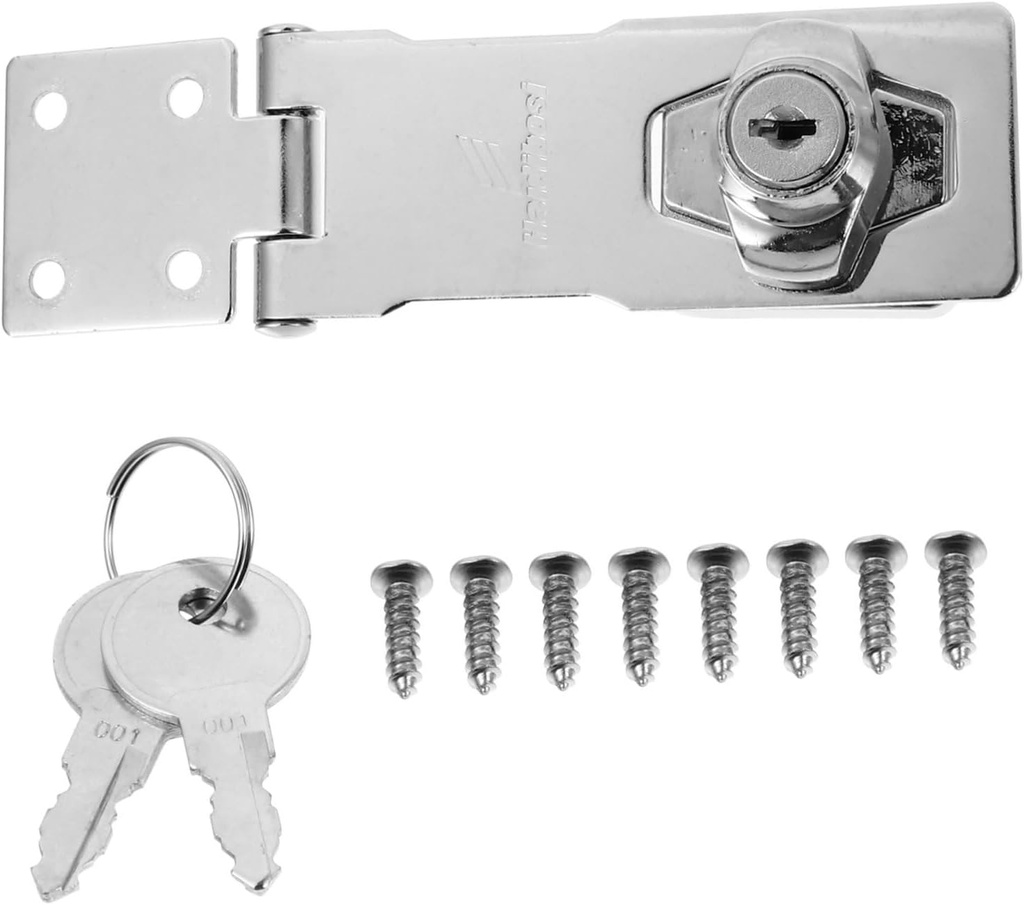 jojofuny Door Lock Security Zinc Alloy Latch Household Safety Latches Door for Easy Installation