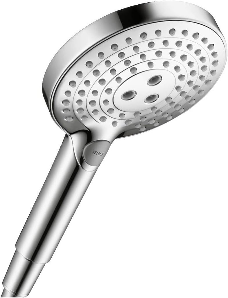 hansgrohe Raindance Select S Easy Install 5-inch Handheld Shower Head Modern 3 -Spray PowderRain, Rain, Whirl 26037001