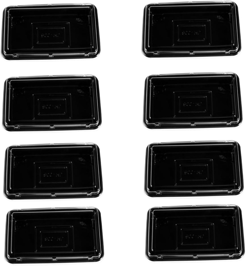 Zerodeko 50pcs Plastic Disposable Cake Tray Rectangular Take Box Domed Lid for Desserts Pastries Baked Goods for Parties Weddings Celebrations