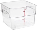 Cambro 12SFSCW 12 qt Capacity, 11-1/4" Length x 12-1/4" Width x 8-1/4" Height, CamSquare Camwear Clear Polycarbonate Food Storage Container (Cover Sold Separately)