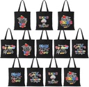 Kigeli 12 Pcs Teacher Appreciation Tote Bags Bulk Teacher Canvas Tote Bags Graduation Appreciation Week Gifts(Black)