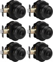 goldenwarm Matte Black Door Knobs Interior, Bedroom Door Knob & Bathroom Classic, Black Interior Door Knobs 6 Pack