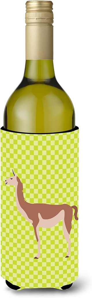 Caroline's Treasures BB7747LITERK Guanaco Green Wine Bottle Hugger Bottle Cooler Sleeve Hugger Machine Washable Collapsible Insulator Beverage Insulated Holder