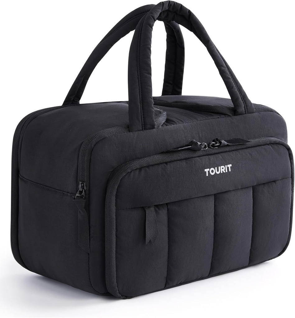 TOURIT Lunch Box for Women, Double-Sided Compartment with Ice Pack, Multi-Pockets Design for Work, Outdoors, Black