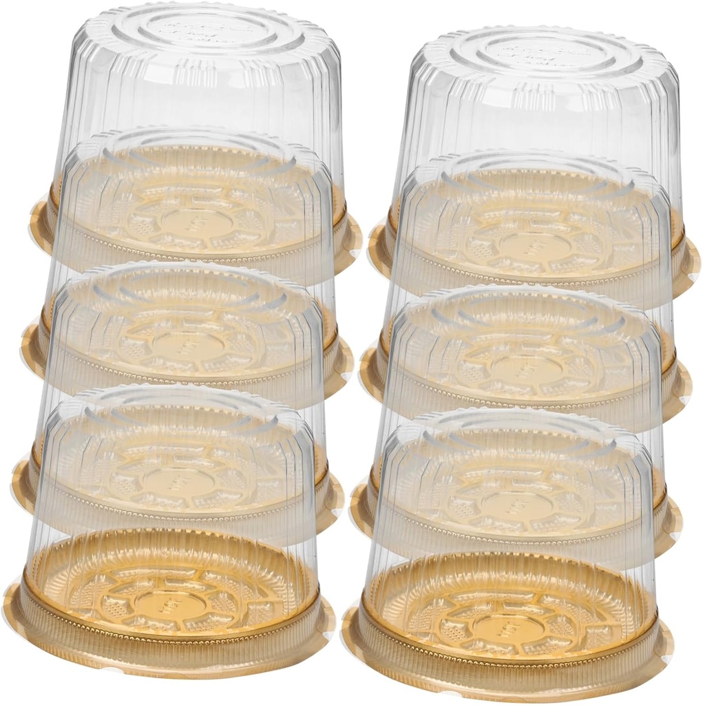 20Pcs Clear Plastic Cake Boxes Single Cake Carrier Containers for Home Party Bakery Shop Easy Open Protective Dessert Packaging for Wedding Shower Christmas Festival Use