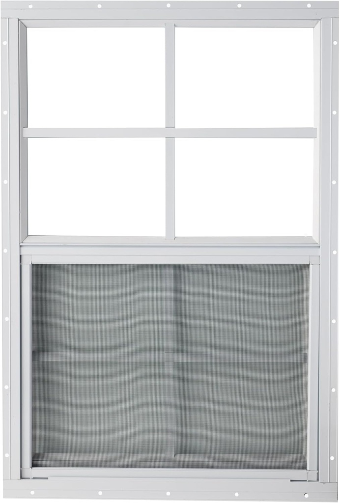 Shed Window 24x36 Flush - Vertical Slider with Bug Screen (White)