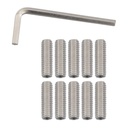 5/16-18 * 1 Stainless Steel Full Thread Cup Point Flat Head Screws Set Screws with Wrench Cup Point Clutch Screws Set for Bathroom Fixtures, Door Knobs, Lights