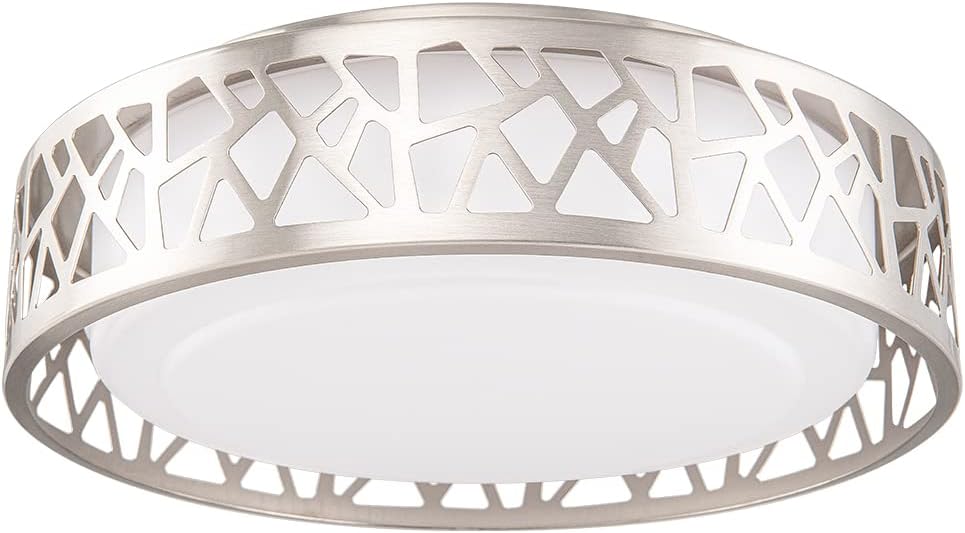 Ceiling Light Fixtures, 14 inch 20W 1400 Lumens LED Flush Mount, Dimmable 3000K Warm White, Brush Nickel Finished, ETL Listed for Kitchen, Hallway, Bedroom, Stairways